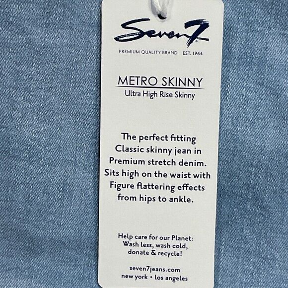 Seven7 Womens Jeans size 20W new nwt $79 Light Wash Denim Metro Skinny x29" b395 - Picture 7 of 12